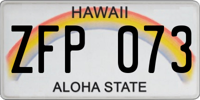HI license plate ZFP073