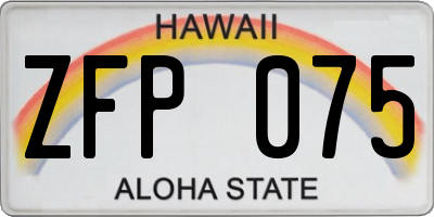 HI license plate ZFP075