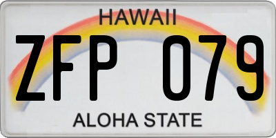 HI license plate ZFP079