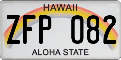 HI license plate ZFP082
