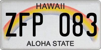 HI license plate ZFP083