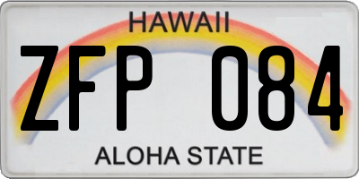HI license plate ZFP084