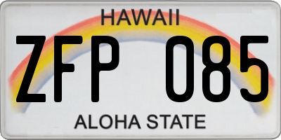 HI license plate ZFP085
