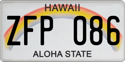 HI license plate ZFP086