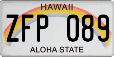 HI license plate ZFP089