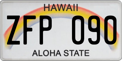 HI license plate ZFP090