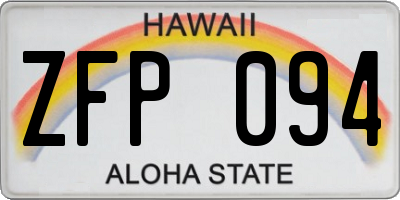 HI license plate ZFP094