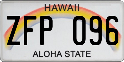 HI license plate ZFP096