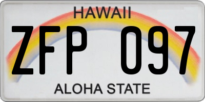 HI license plate ZFP097
