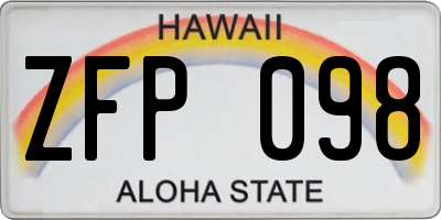 HI license plate ZFP098