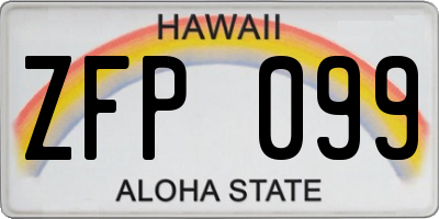 HI license plate ZFP099