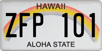 HI license plate ZFP101
