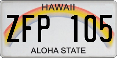 HI license plate ZFP105