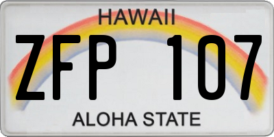 HI license plate ZFP107