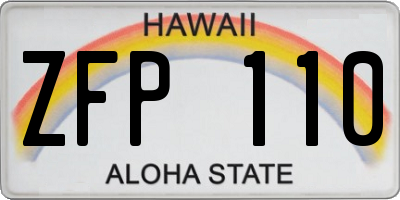 HI license plate ZFP110