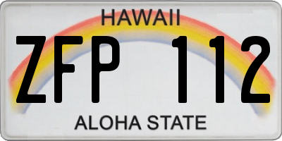 HI license plate ZFP112