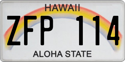 HI license plate ZFP114