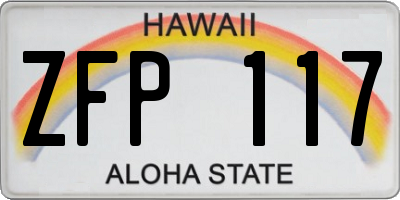 HI license plate ZFP117