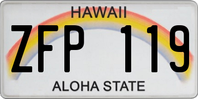 HI license plate ZFP119