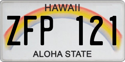 HI license plate ZFP121