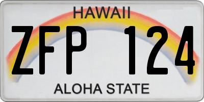 HI license plate ZFP124