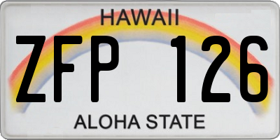 HI license plate ZFP126