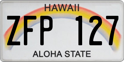 HI license plate ZFP127