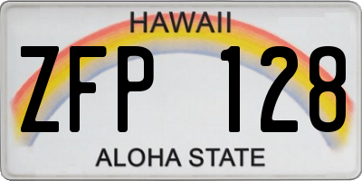 HI license plate ZFP128