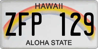 HI license plate ZFP129
