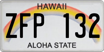 HI license plate ZFP132