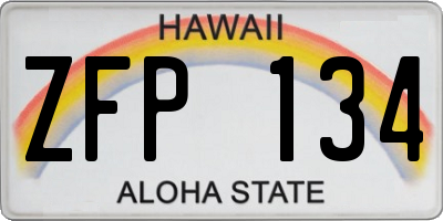 HI license plate ZFP134