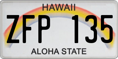 HI license plate ZFP135