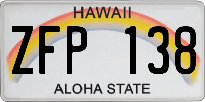 HI license plate ZFP138