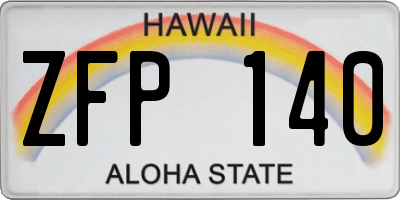 HI license plate ZFP140