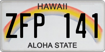 HI license plate ZFP141