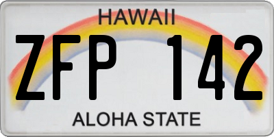HI license plate ZFP142