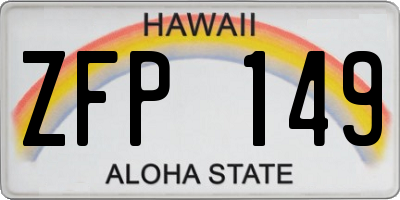 HI license plate ZFP149