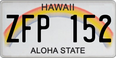 HI license plate ZFP152