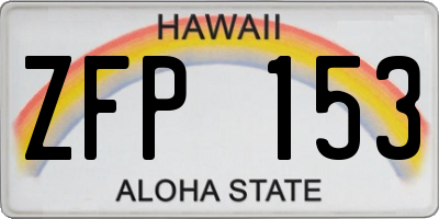 HI license plate ZFP153