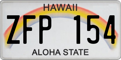 HI license plate ZFP154