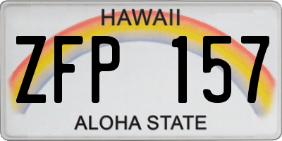 HI license plate ZFP157