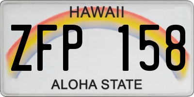 HI license plate ZFP158