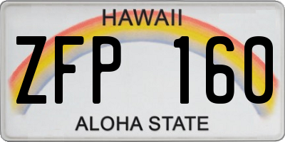 HI license plate ZFP160