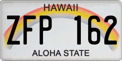 HI license plate ZFP162