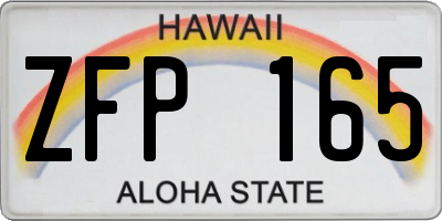 HI license plate ZFP165