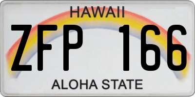 HI license plate ZFP166