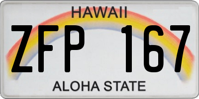 HI license plate ZFP167