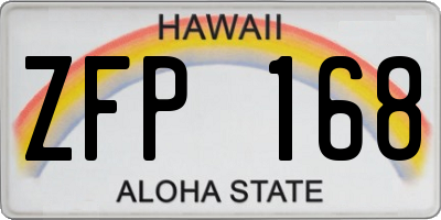 HI license plate ZFP168
