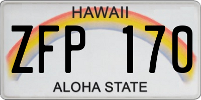 HI license plate ZFP170