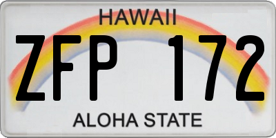 HI license plate ZFP172